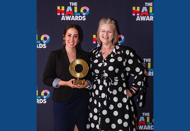 erika hansen with HALO award